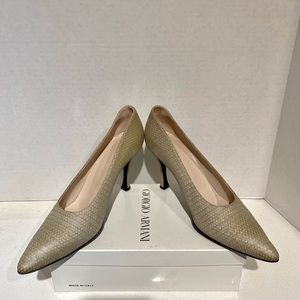 Giorgio Armani new designer shoes size 10- 3” heels